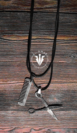 Barber Scissor Comb Stylist Pendants